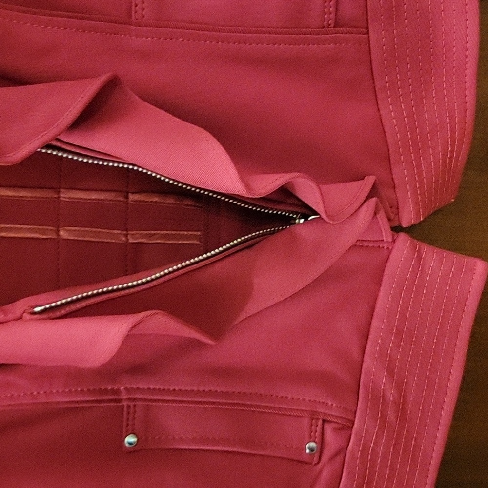 WHBM | Red Moto Style Office Jacket with Ruffle Detail - size 10P - Picture 4 of 12